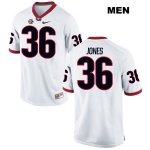 Men's Georgia Bulldogs NCAA #36 Garrett Jones Nike Stitched White Authentic College Football Jersey XXJ0854WF